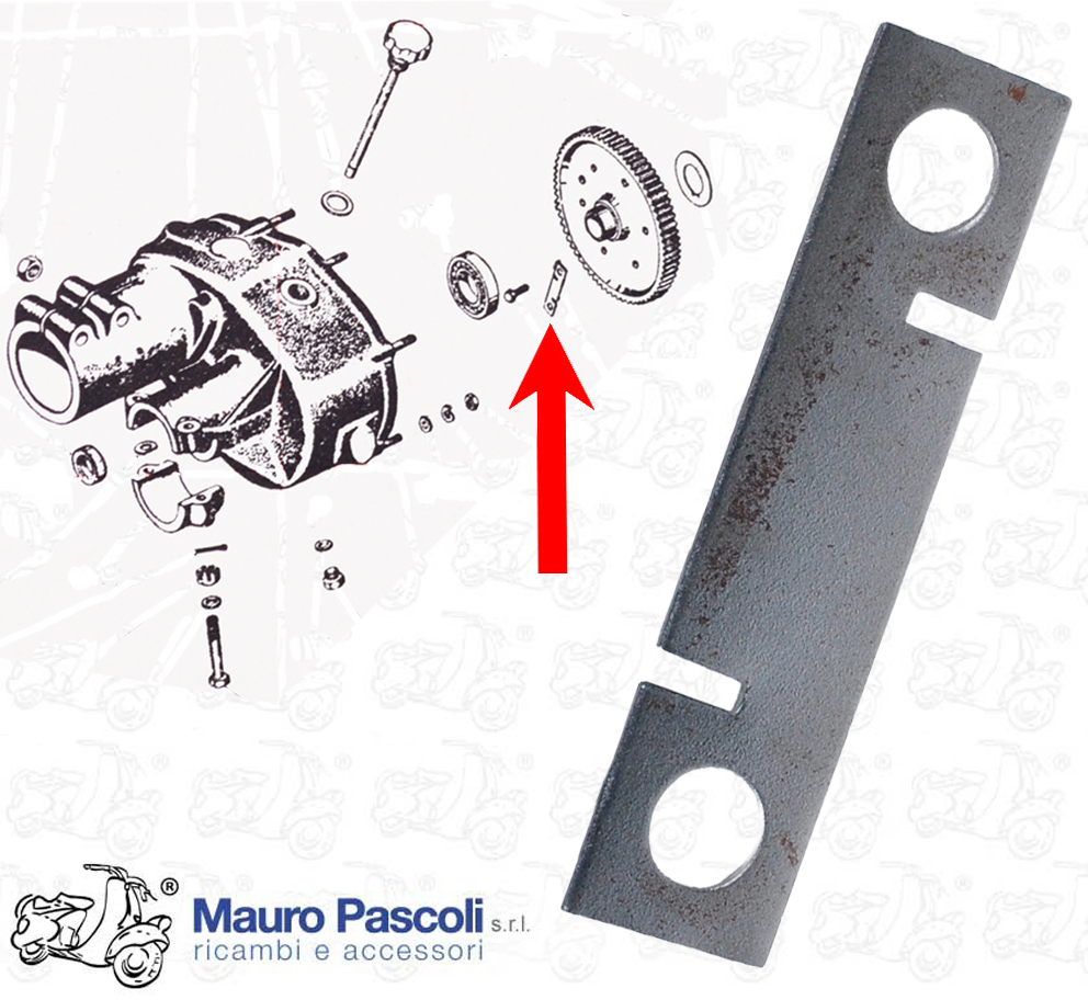 Piastrina di fermo vite corona differenziale.ricambio nos.