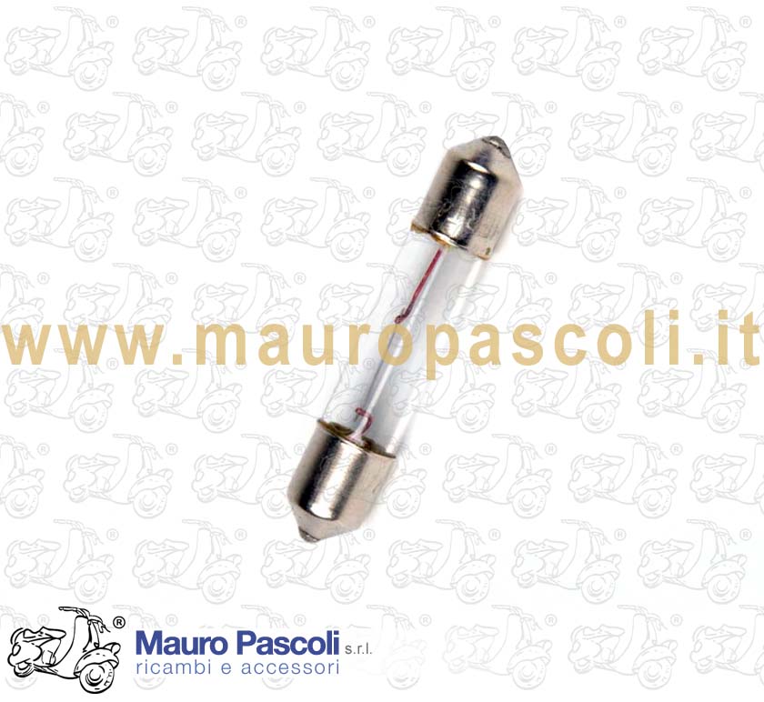 Lampadina a siluro - 6 v x 0,6 w misure mm 6,5 x 31.vespa 125 - 150 - 160 - 180 - 200.