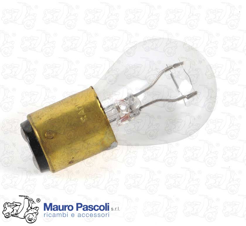 Lampadina 6 v x 5/20-21w.a sfera alta e zoccolo piccolo biipolare tipo ba15s.