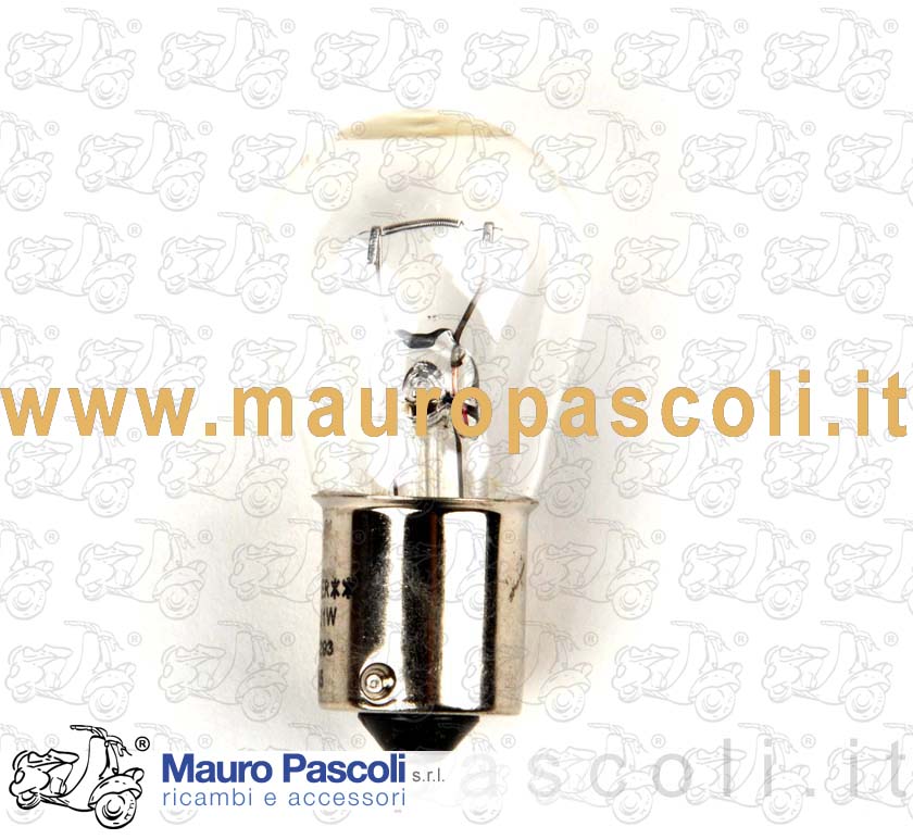 Lampadina  12 v. x 21 w. a sfera alta  zoccolo piccolo unipolare tipo ba15s