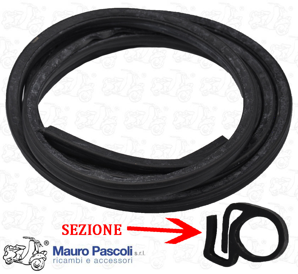 Guarnizione in gomma, metri 3,40 per n 1 sportello Ape - lato : dx  o  sx .