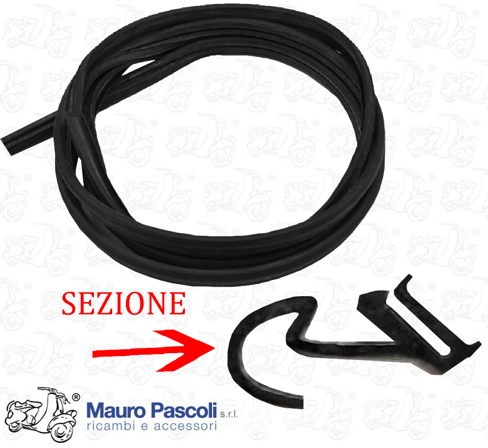 Guarnizione in gomma, metri 3,30 per n 1 sportello Ape 50 - lato : dx  o  sx .