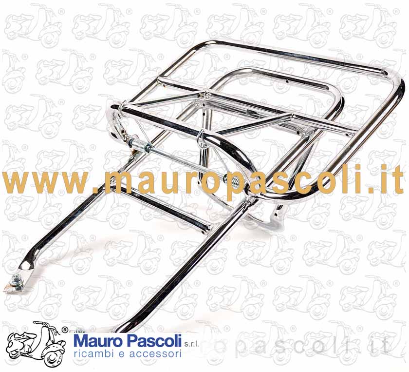 Portapacchi cromato posteriore alla targa,vespa 125 - 150 - 180 - 200.