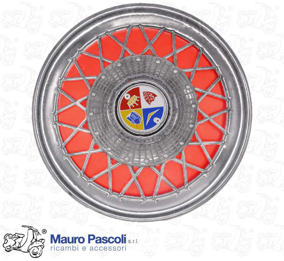 Borchia calotta in rosso per ruota diametro 3.00 x 10 - 3,50 x 10,vespa - ape.