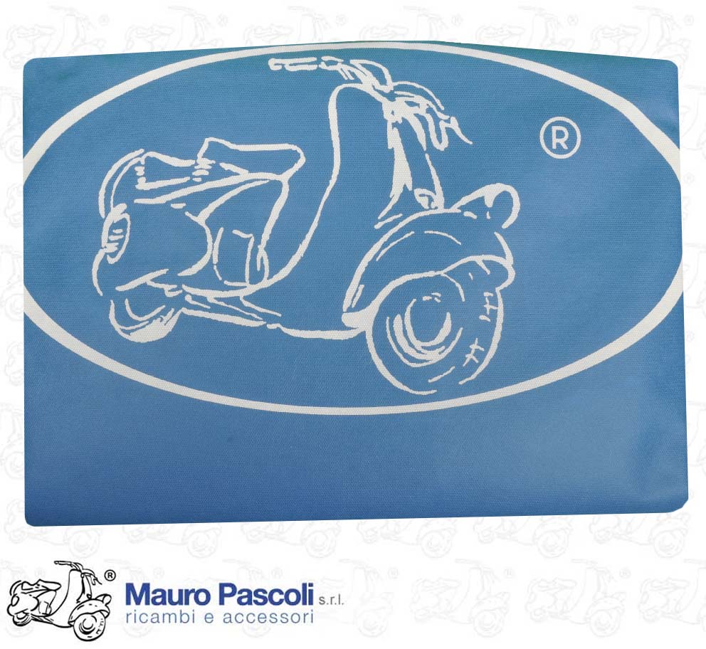 Telo soffio copri scooter Vespa ,colore turchese con doppio logo,vespa.