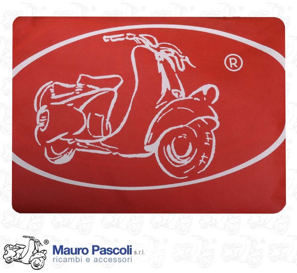 Telo soffio copri scooter Vespa ,colore rosso con doppio logo,vespa.