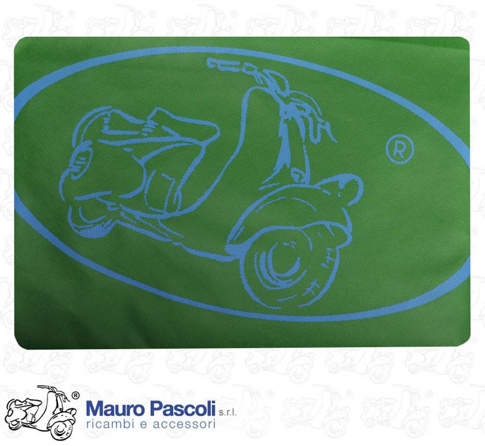 Telo soffio copri scooter Vespa ,colore verde con doppio logo,vespa.