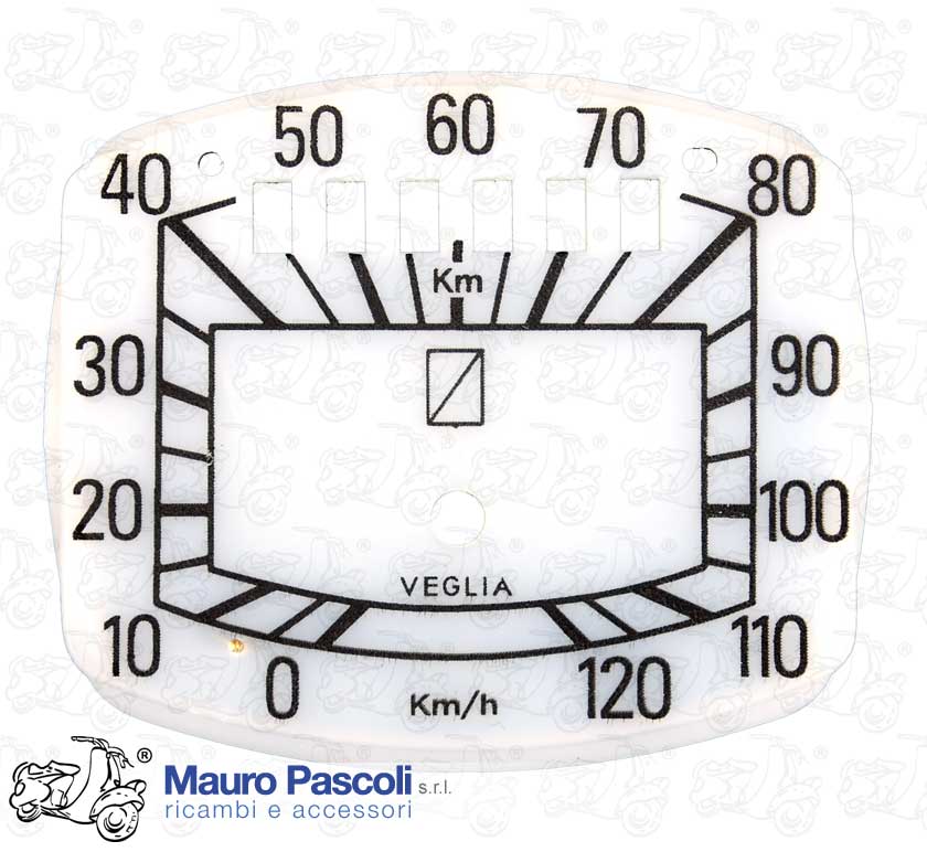 Quadrante contachilometro Vespa ,veglia borletti scala ck 120.
