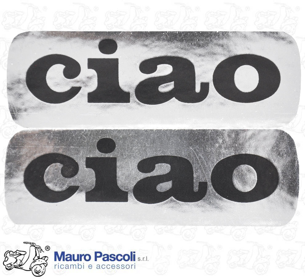 Kit n 2 targhetta in alluminio adesiva - Ciao  -