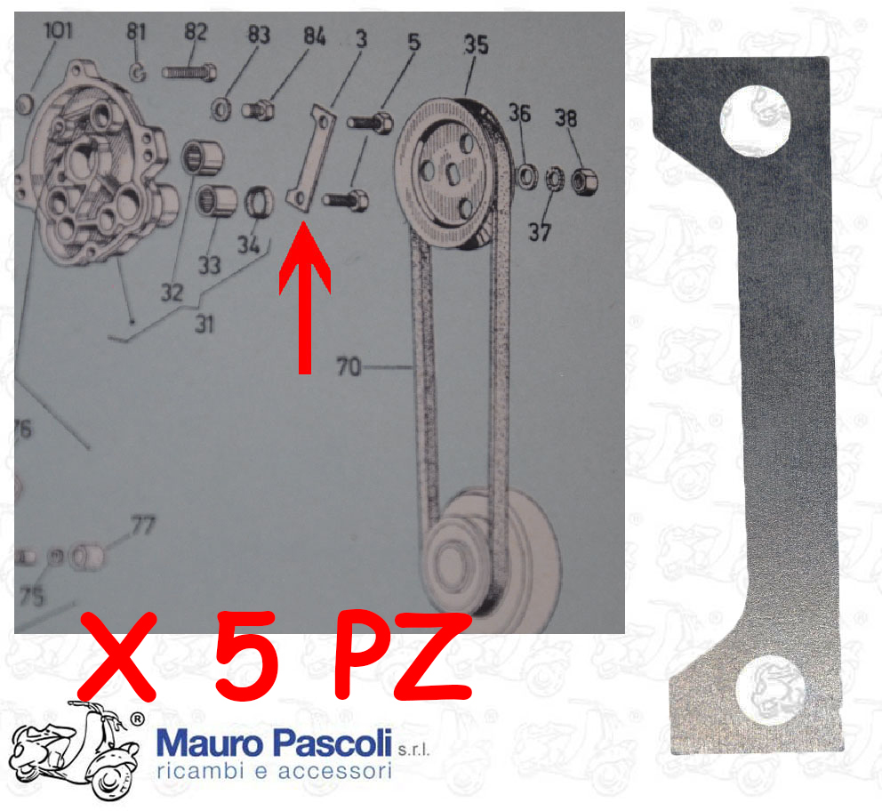 Kit 5 piastrina freno bulloni fissaggio mozzo ruota posteriore,ciao.