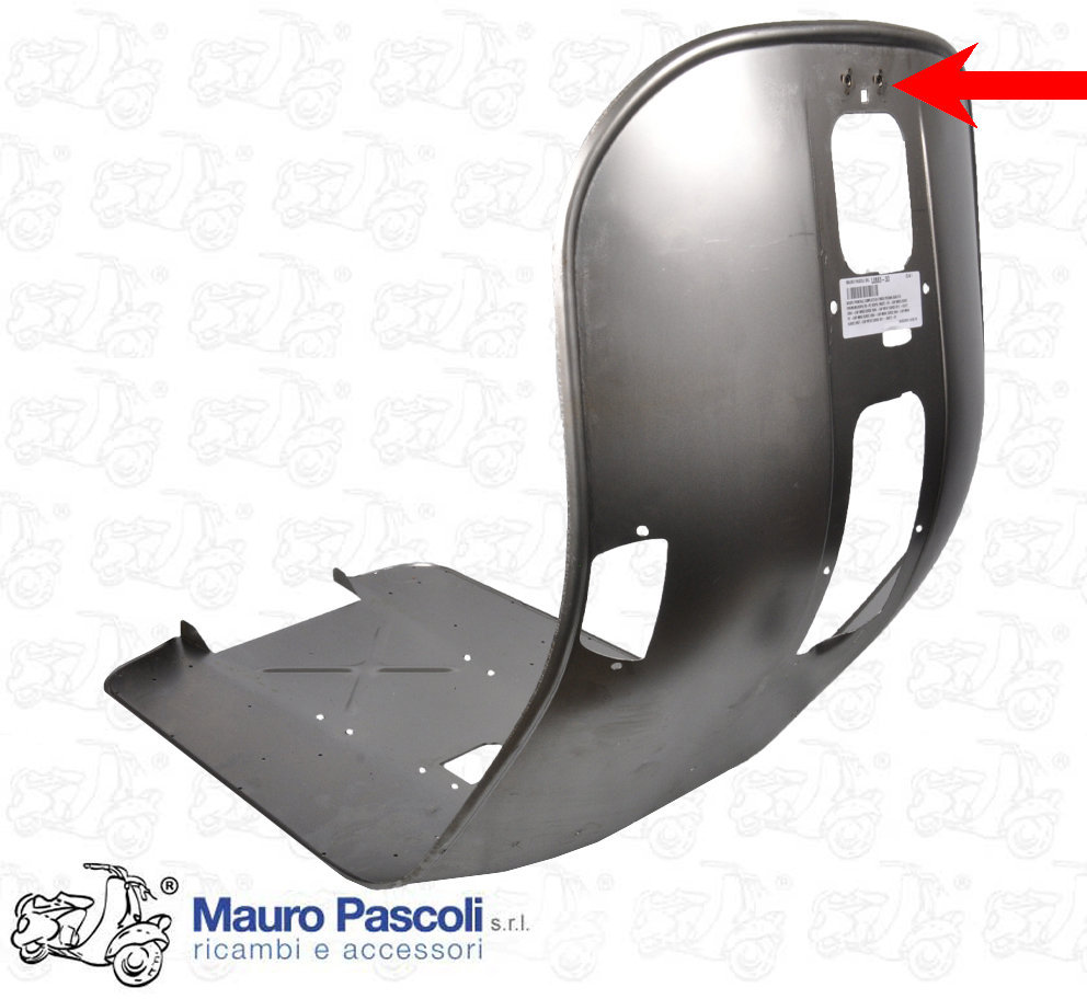 Scudo frontale completo di fondo pedana qualita premium,vespa px - pe.