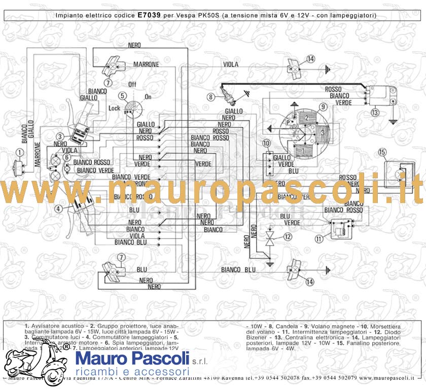 Gruppo cavetti impianto elettrico,vespa 50.