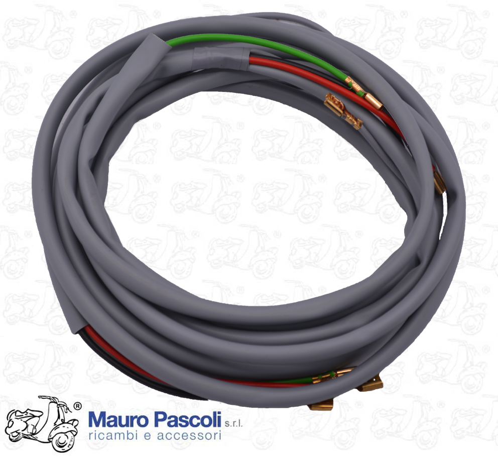 Gruppo cavetti impianto elettricocon guaina grigio,piaggio Ciao  e Bravo .