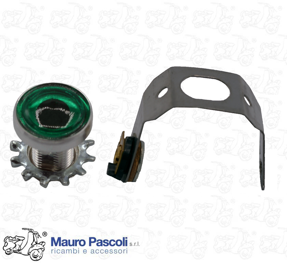 Spia luce colore verde per faro sul manubrio,vespa 125 - 150 - 180 - 200.