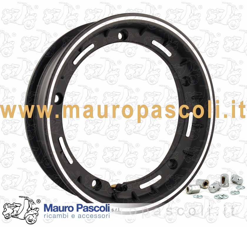 Cerchione tubeless colore nero da 10 pollici, 3.00 -3.50 x 10, per Vespa .