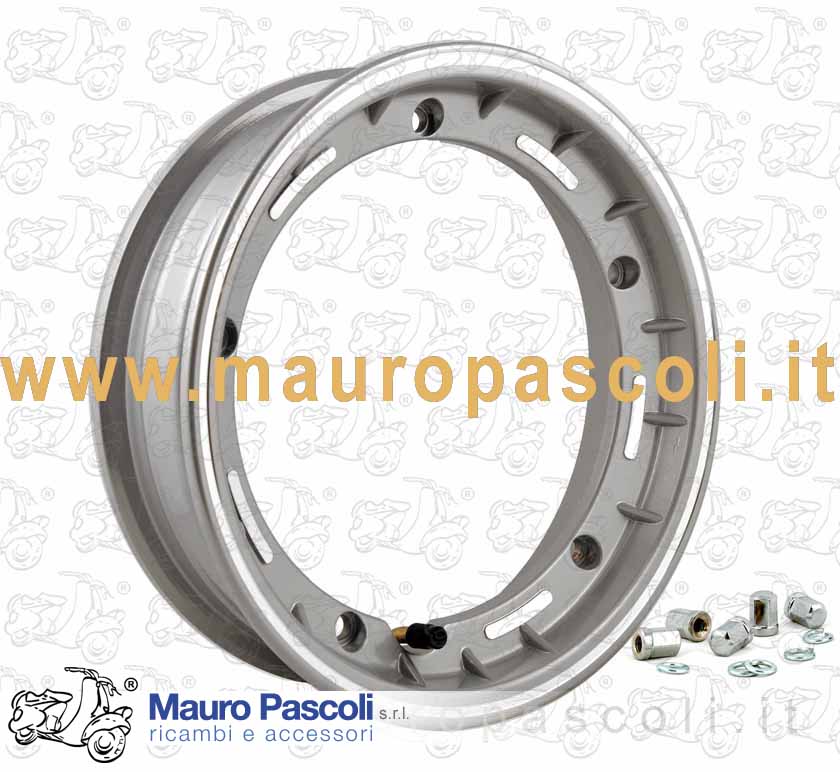 Cerchio tubeless colore alluminio da 10 pollici, 3.00 -3.50 x 10, per Vespa .