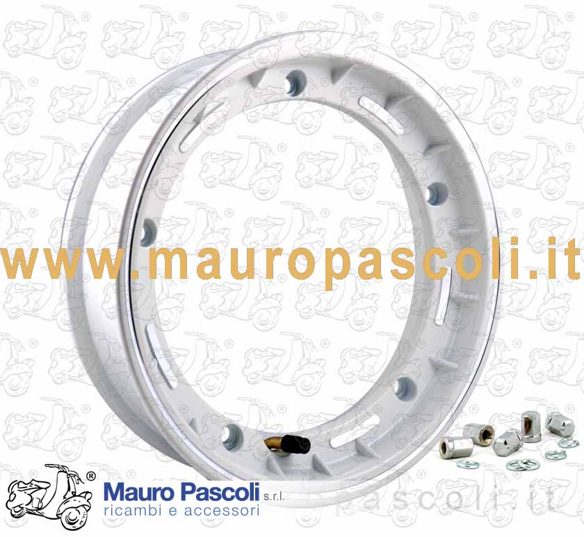 Cerchione tubeless colore bianco da 10 pollici, 3.00 -3.50 x 10, per Vespa .