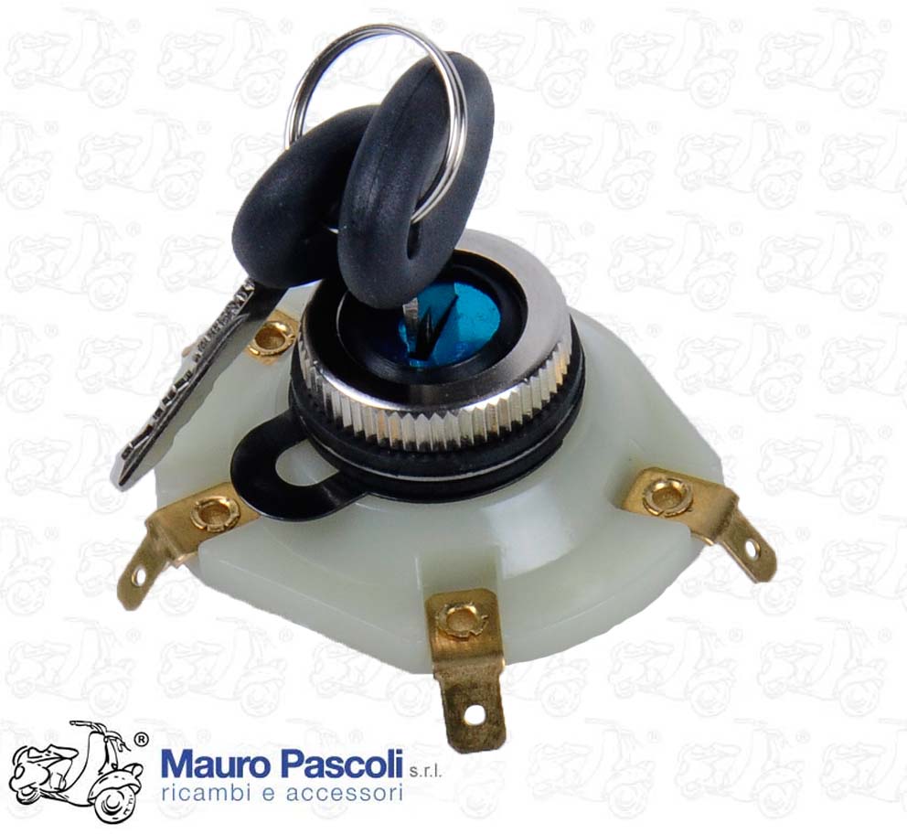 Commutatore completo a chiave di contatto.marca p/a,vespa 125 - 150 - 200.