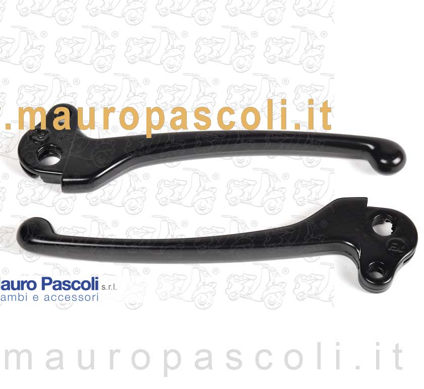 Coppia di leve per freno e frizione verniciate nero,vespa 80 - 125.