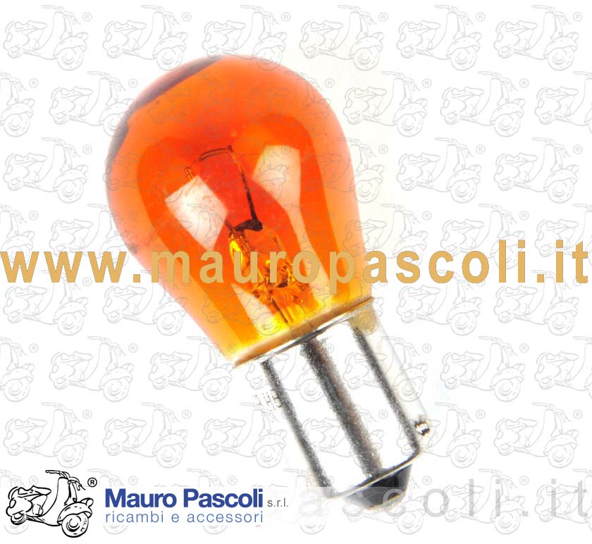 Lampadina  12 v. x 21 w. a sfera,tipo ba15s,lampeggiatori Vespa .