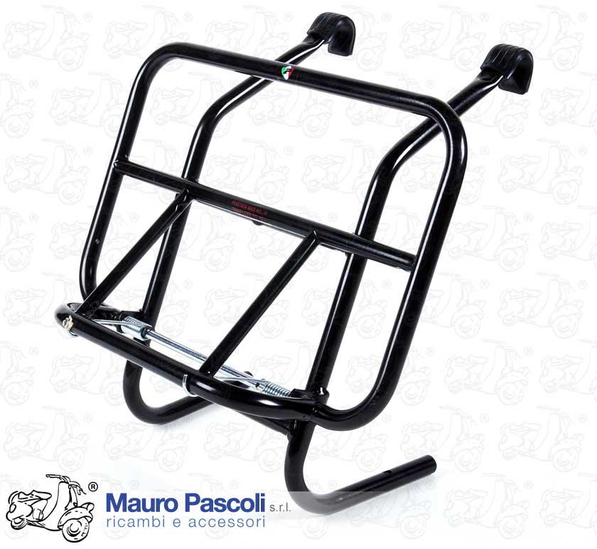 Portapacchi nero anteriore. universale,,vespa 50 - 90 - 125 - 150 - 200.