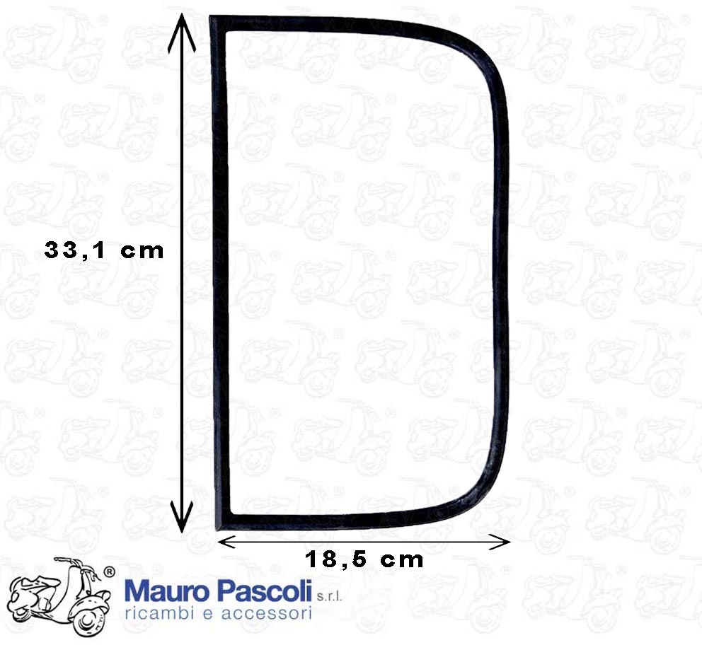 Guarnizione n 1 vetro fisso sportello portiera Ape - per lato:dx - sx.