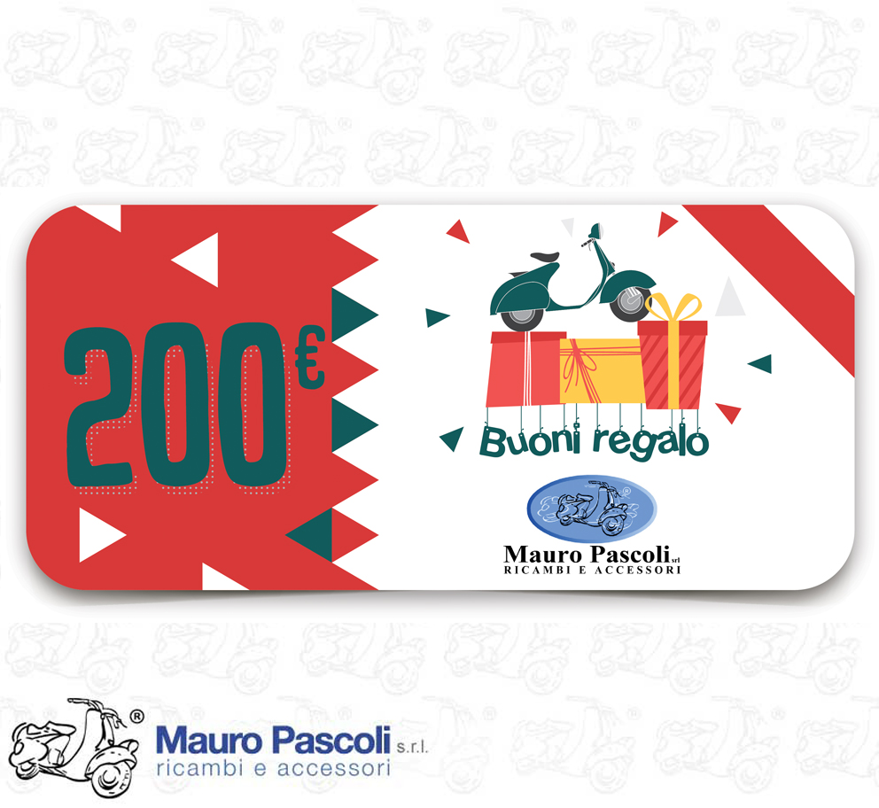 Buono regalo, valore da 200 euro,presso mauro pascoli srl.
