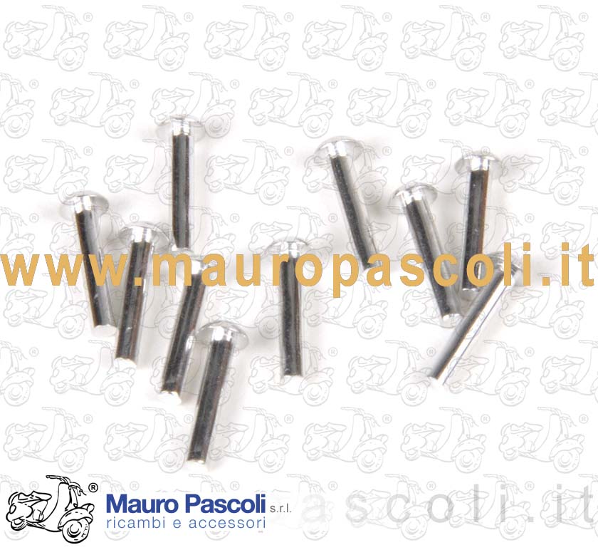 Kit 10 ribattini per fissaggio scritta con fori allo scudo,vespa - ape.