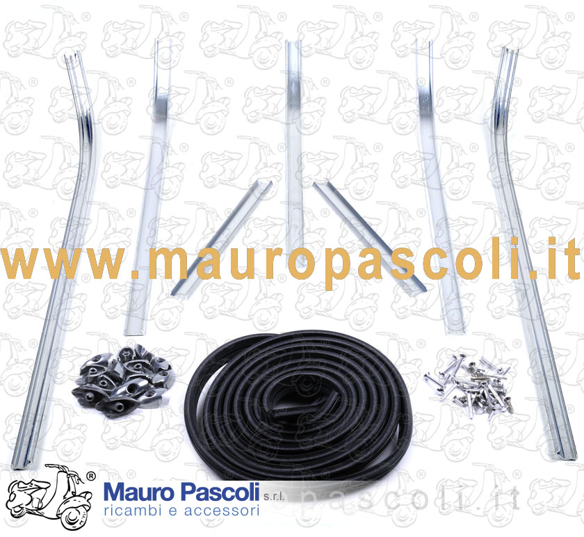 Kit pavimento completo,listelli alluminio,gomma,terminali,ribattini,vespa.