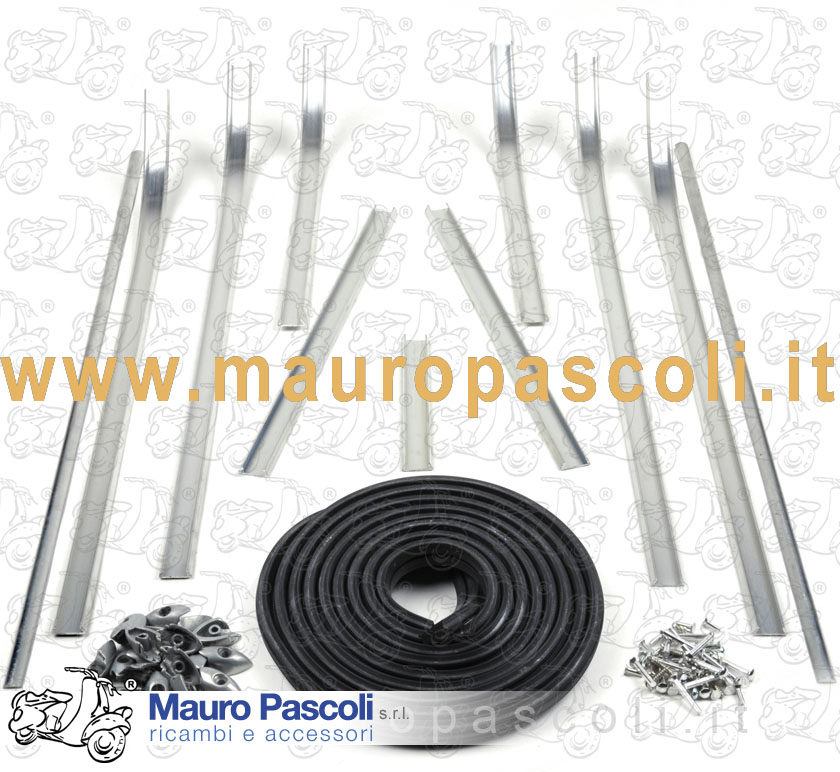 Kit pavimento completo, listelli alluminio,gomma,terminali ,ribattini,vespa.