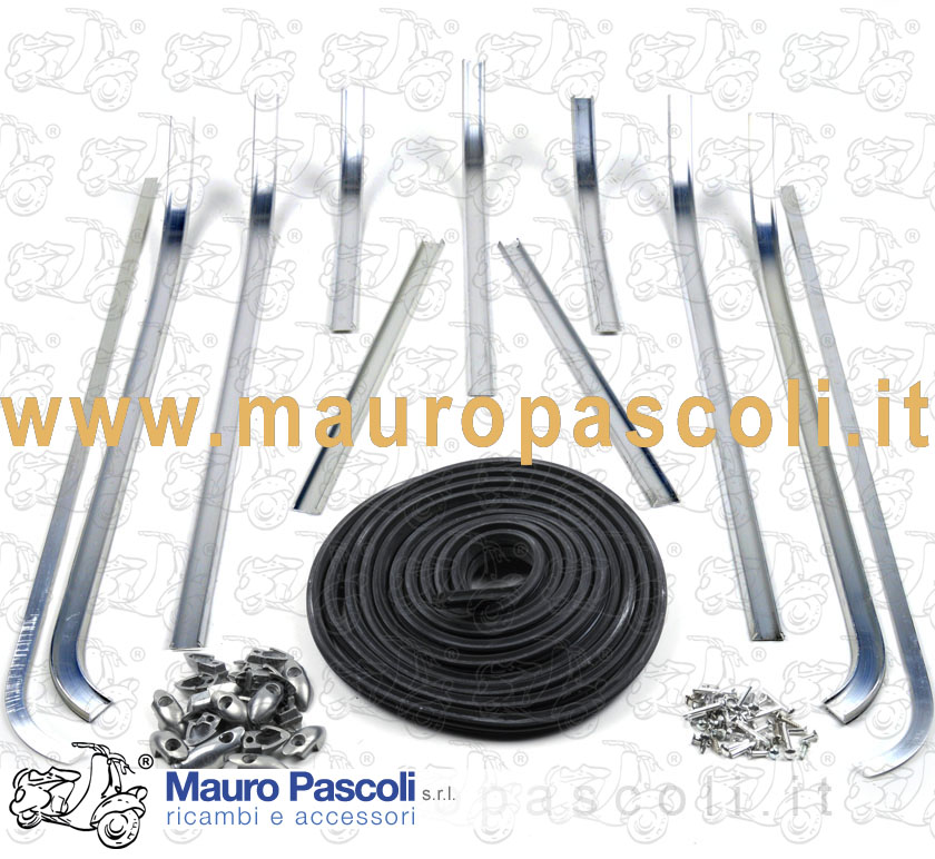 Kit pavimento completo, listelli alluminio,gomma,terminali,ribattini.vespa.