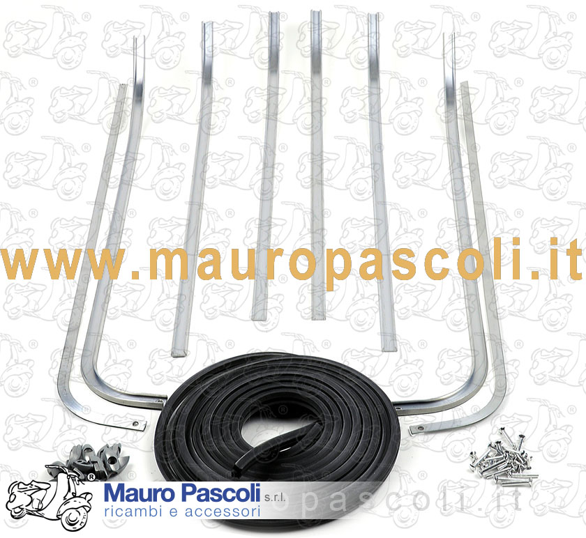Kit pavimento completo,listelli alluminio,gomma,terminali,ribattini,vespa.