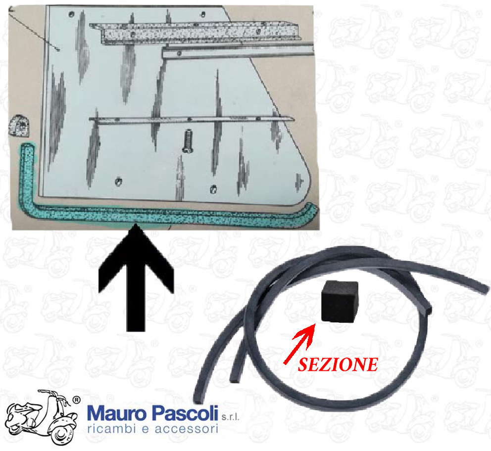 KIT N 2 SCHWARZE GUMMIDICHTUNG, 1,30 M, FÜR N 2 APE DOORS 50