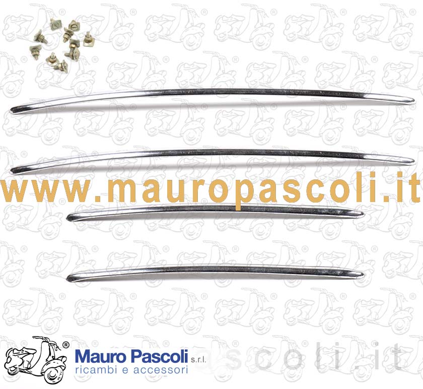 Kit fregi per cofani e parafango con kit fissaggi,vespa 125 - 150 - 180.
