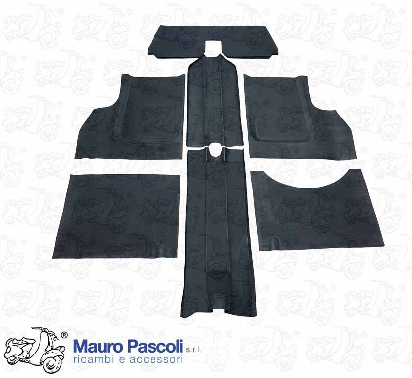 Kit serie tappetini per vettura,acma Vespa  400,in gomma nero.