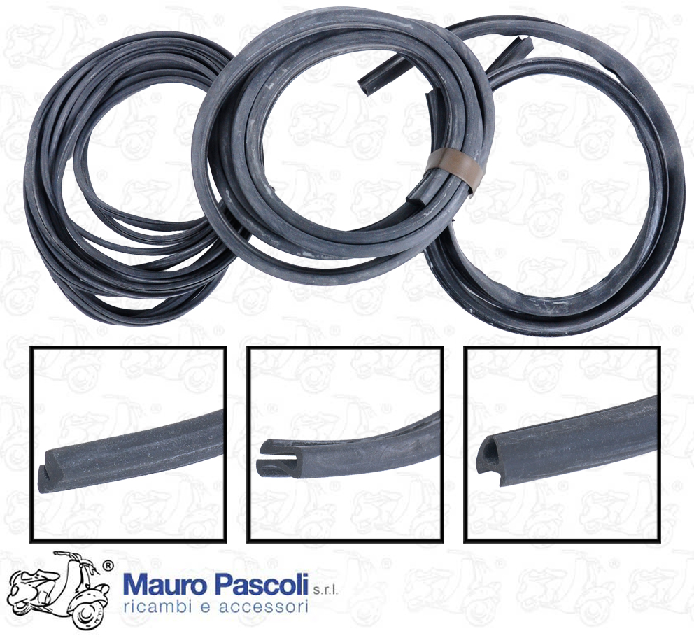 Coppia guarnizione vetro  portiera dx - sx,vettura acma Vespa  400.