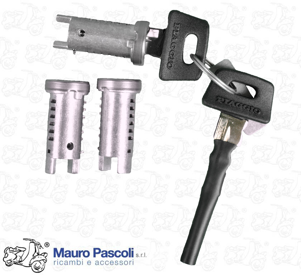 Kit n 3 corpo cilindretto serratura ric piaggio, Vespa 50 - 80 - 125 - 150 - 200.
