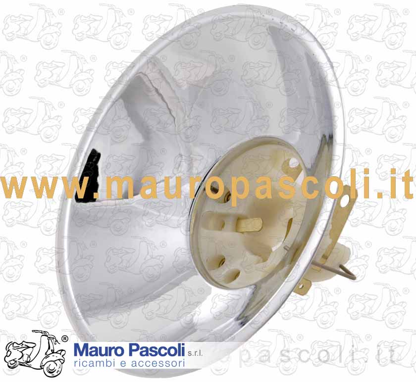 Parabola con portalampada diametro 105 mm,vespa 125 - 150 - ape.