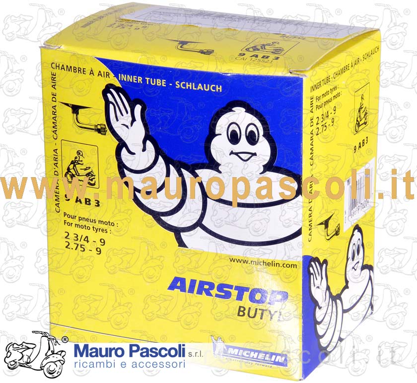 Camera d'aria con valvola a 90° 2 .3/4 - 9 - 2.75 - 9,marca MICHELIN tipo 9 ab 3.