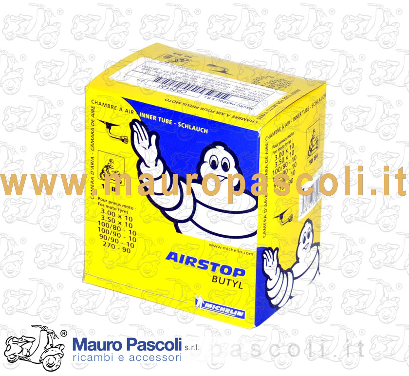 Camera d'aria con valvola a 90 misura 3.00 x10 - 3.50 x10,marca MICHELIN.