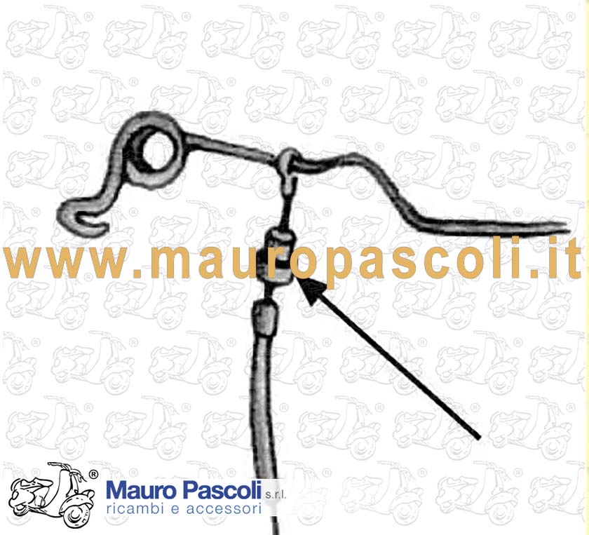 Boccolina cavo starter al telaio sotto sella,vespa 125 1956>59 - 150 1955>58.