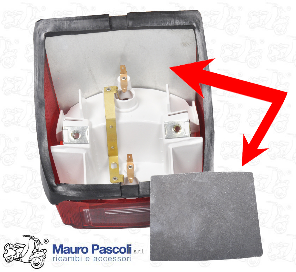 Lamierino interno trasparente fanalino,vespa  90 -125.prim - et3 - ets.