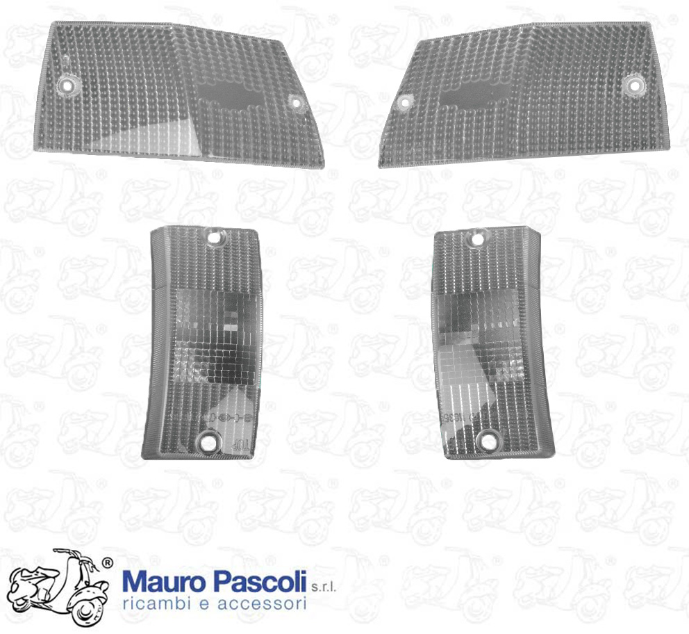 Kit n4 trasparente frecce anteriori e posteriori originali triom,vespa px-pe.