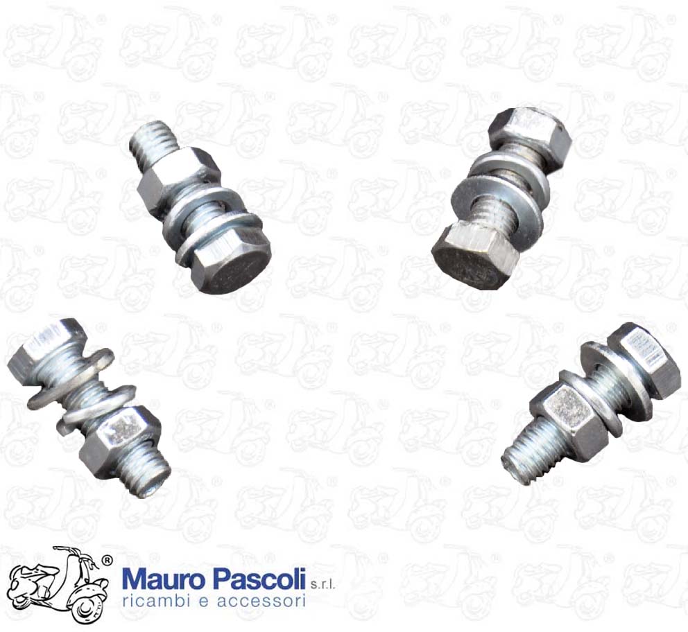 Kit n 4 bullone,dado e rondelle,fissaggio ponticelli cavalletto,vespa.