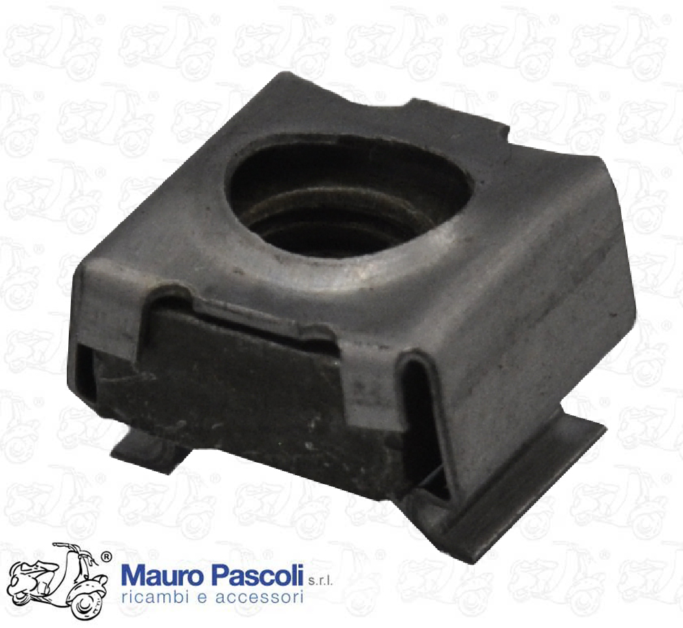 Piastrina con dado fissaggio pedale freno,regolatore,vespa.
