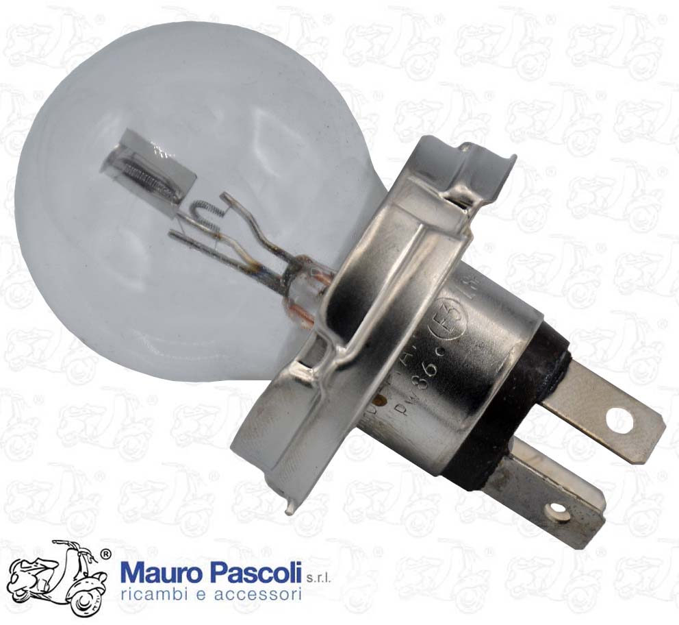 Lampadina r 2 assimmetrica 12 v. x 40 / 45 w,vespa 125 t5 - ape.
