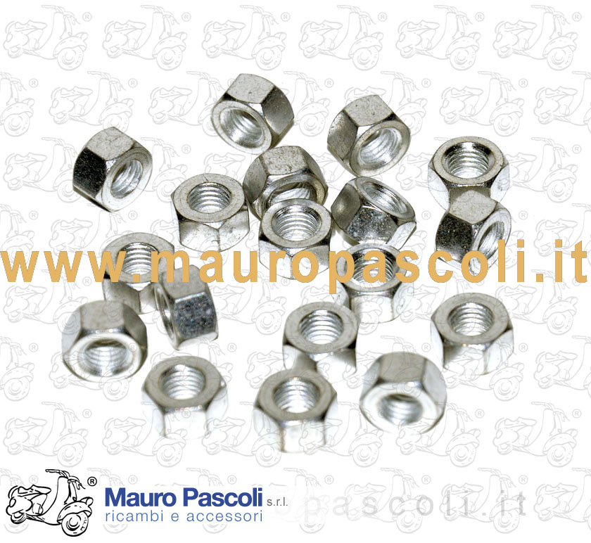 Kit 18 dado mm 7 x 11 zincati,unione cerchio ruota,vespa ape.