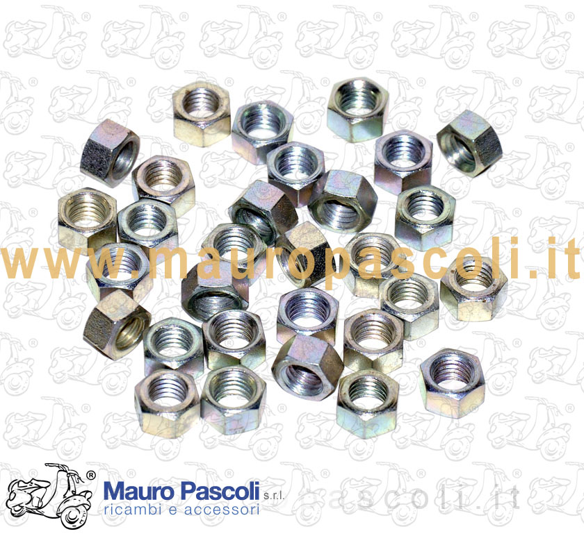 Kit 30 dado mm 8 x 11 zincatio,unione cerchio ruota,vespa - ape.