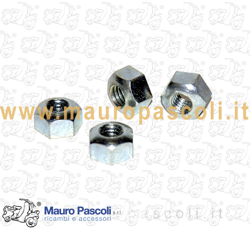 Kit n. 4 Ecrous de 6 mm de diam. 10 mm avec clè de la plaque de montage couvrir handlebars.With traitement de blanchiment.