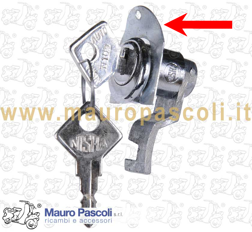Piastrina per serratura sportellino bauletto - portiera ,vespa - ape
